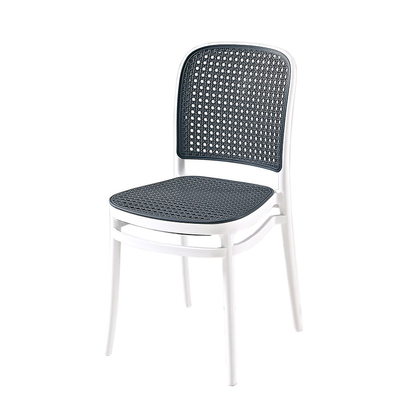 Contemporary Style Armless Chair Plastic Open Back Side Chair for Restaurant Bedroom