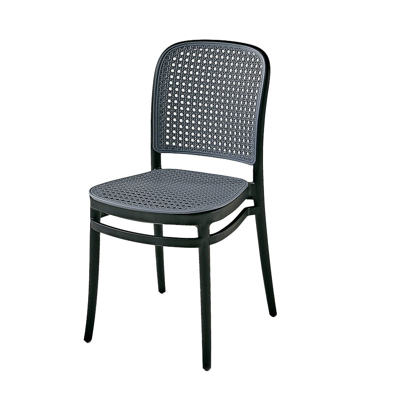 Contemporary Style Armless Chair Plastic Open Back Side Chair for Restaurant Bedroom