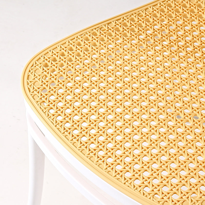 Contemporary Style Armless Chair Plastic Open Back Side Chair for Restaurant Bedroom