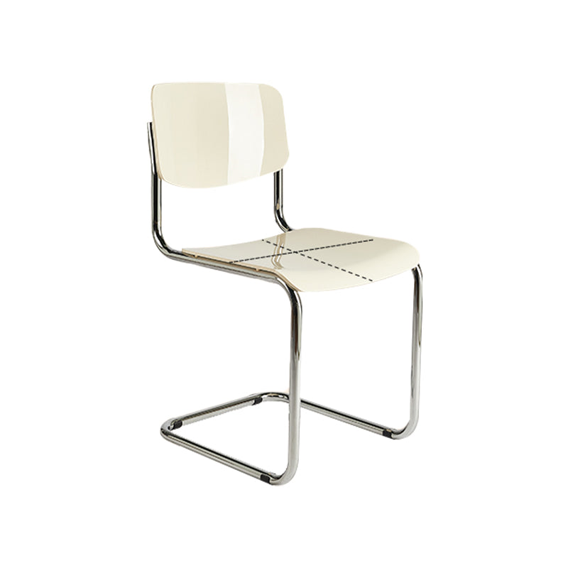 Industrial Armless Indoor Chair Plastic Open Back Side Chair with Metal Base