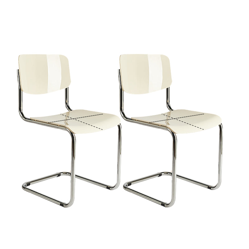 Industrial Armless Indoor Chair Plastic Open Back Side Chair with Metal Base