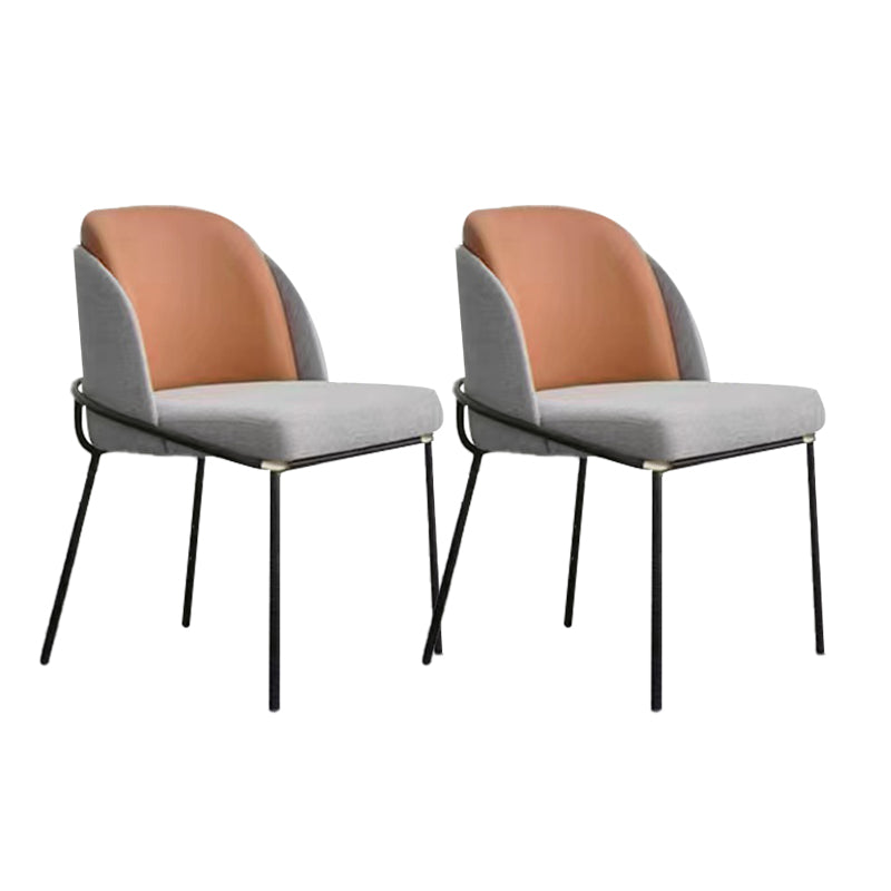 Modern Upholstered Armless Chair Fabric Dining Chair with Metal Base for Restaurant