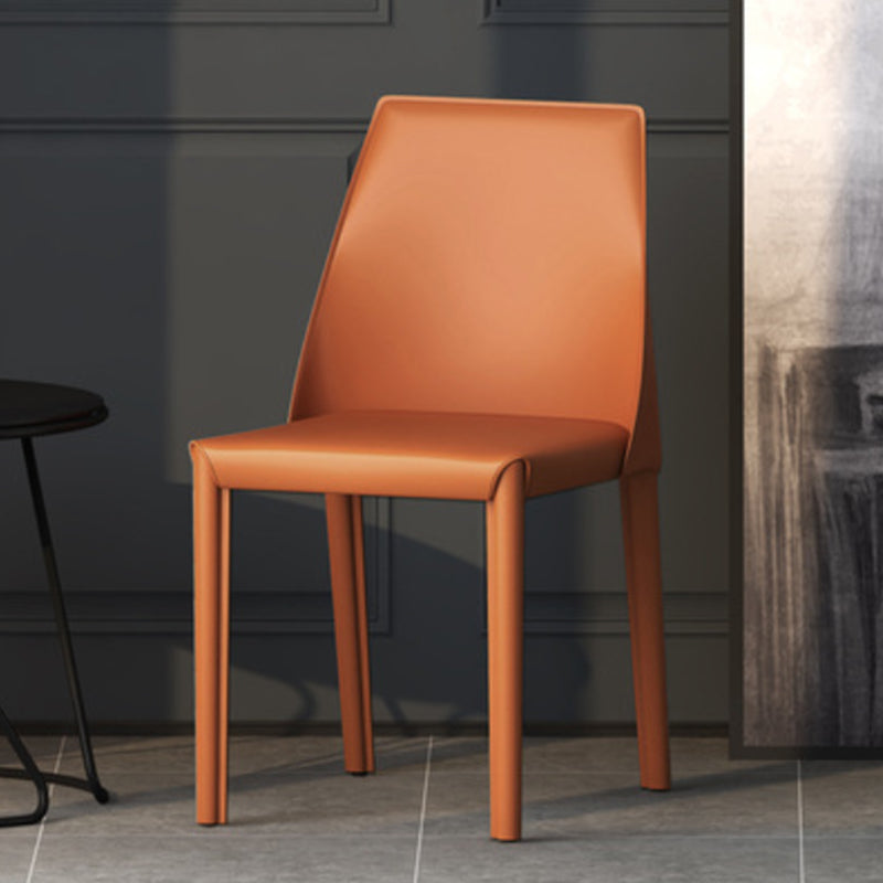 Upholstered Side Chair Modern Faux Leather Armless Dining Chairs