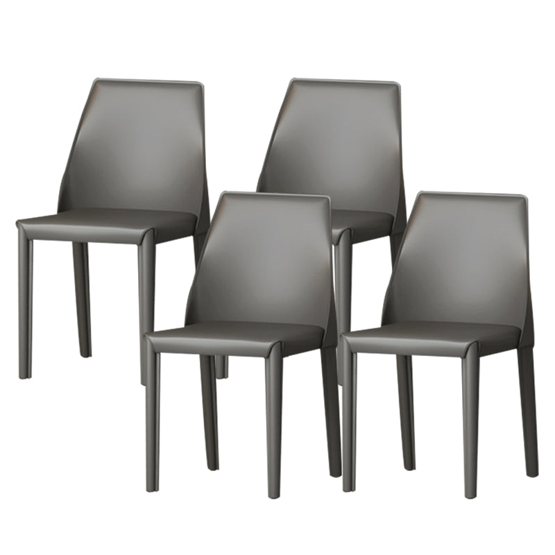 Upholstered Side Chair Modern Faux Leather Armless Dining Chairs