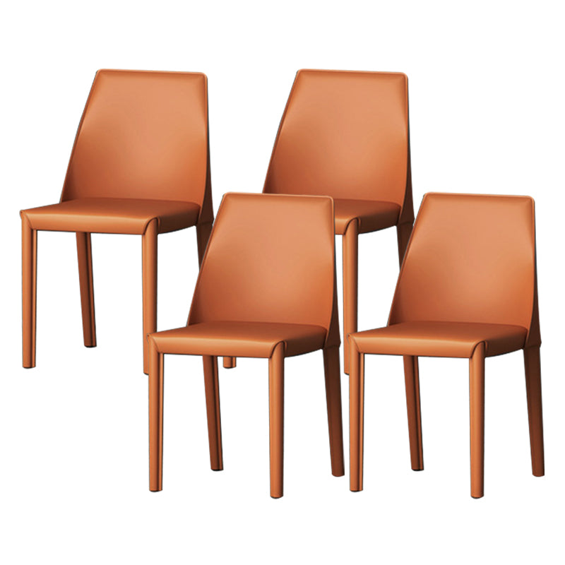 Upholstered Side Chair Modern Faux Leather Armless Dining Chairs