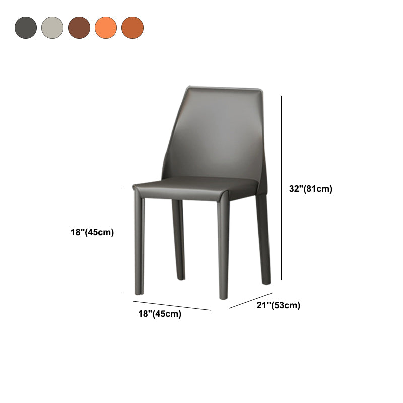 Upholstered Side Chair Modern Faux Leather Armless Dining Chairs