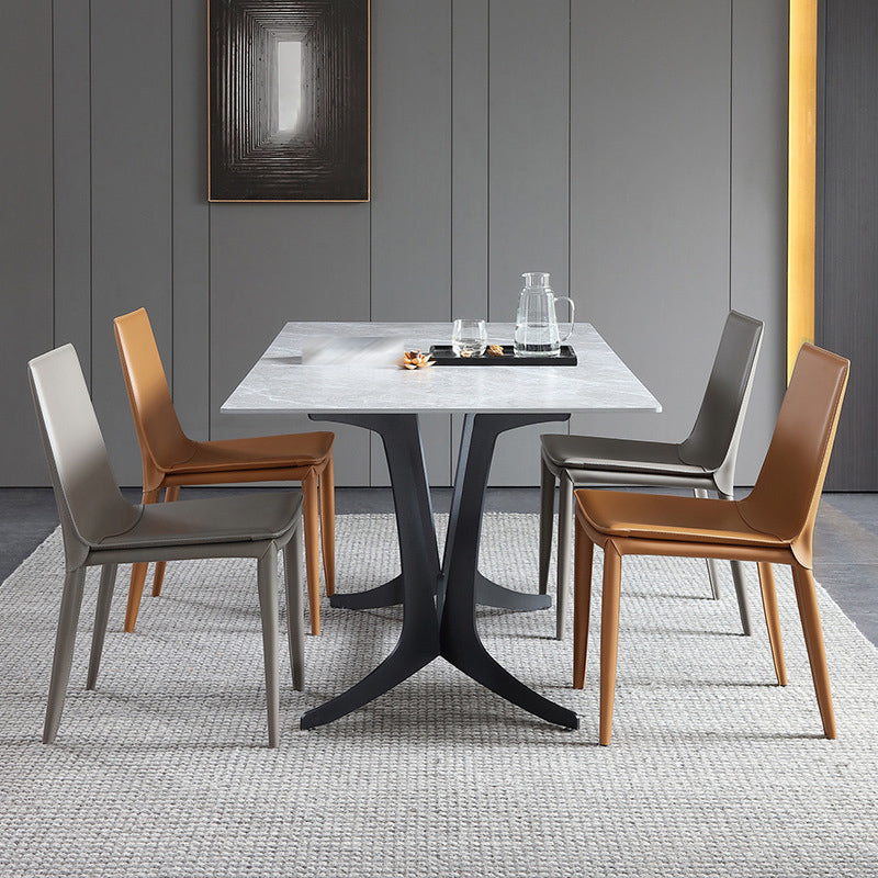 Modern Armless Dining Chairs Low Back Upholstered Side Chair