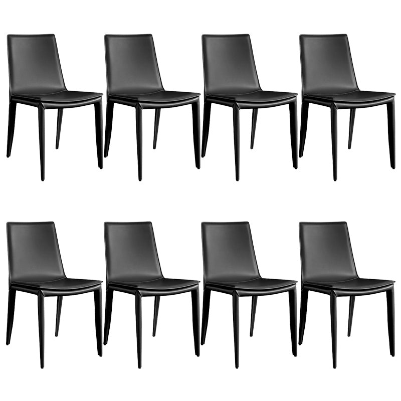 Modern Armless Dining Chairs Low Back Upholstered Side Chair