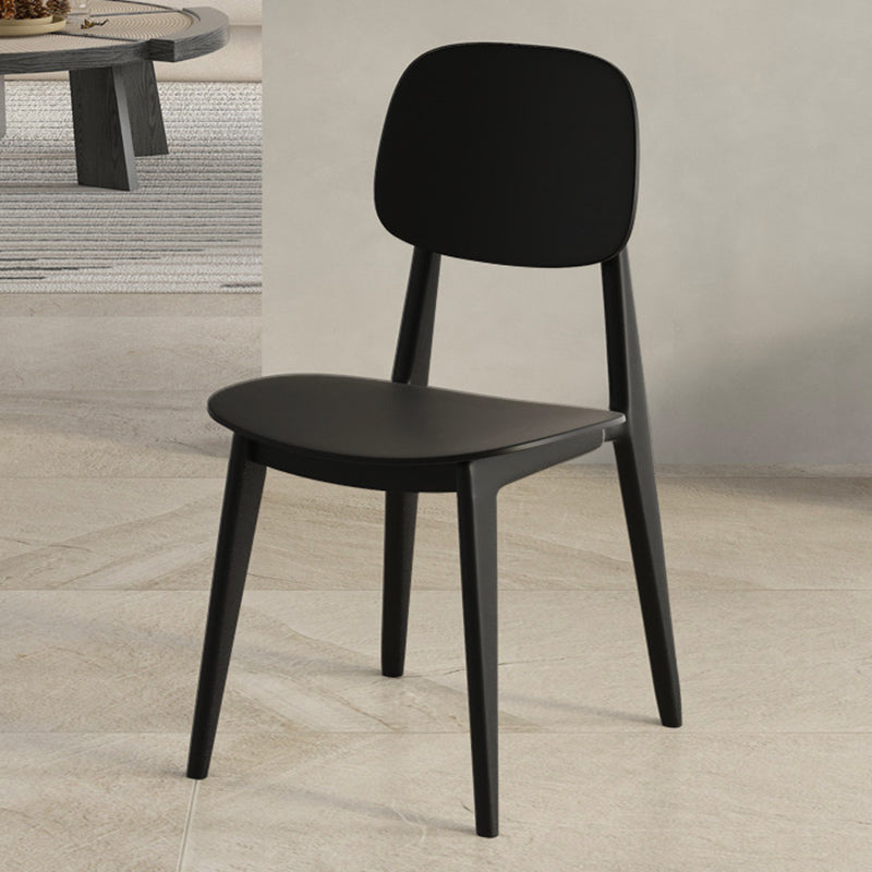 Scandinavian Open Back Side Chair Plastic Armless Dining Chairs