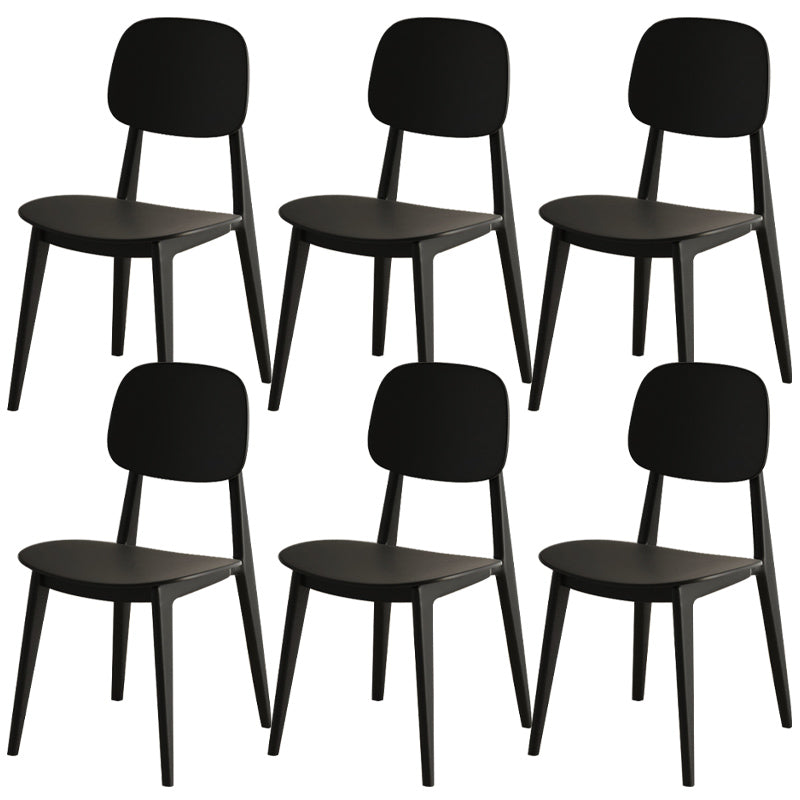 Scandinavian Open Back Side Chair Plastic Armless Dining Chairs