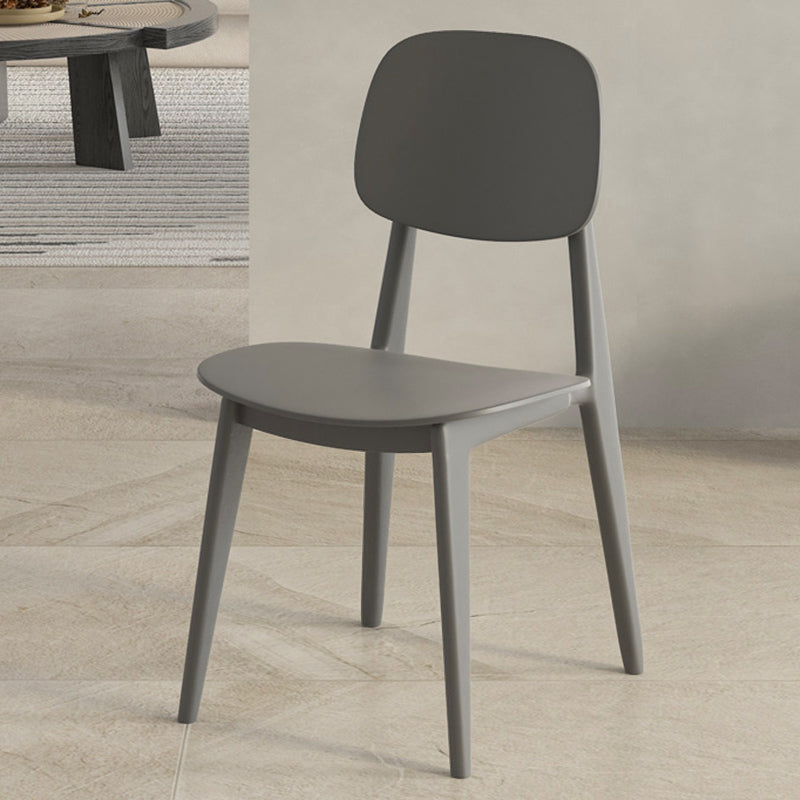 Scandinavian Open Back Side Chair Plastic Armless Dining Chairs