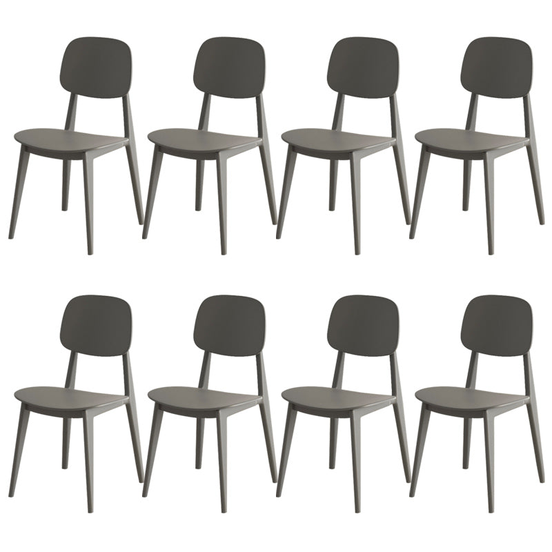 Scandinavian Open Back Side Chair Plastic Armless Dining Chairs