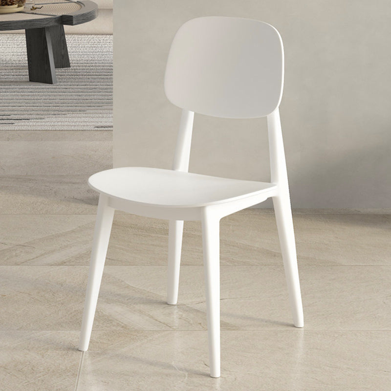 Scandinavian Open Back Side Chair Plastic Armless Dining Chairs