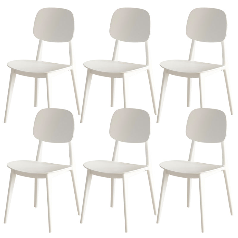 Scandinavian Open Back Side Chair Plastic Armless Dining Chairs