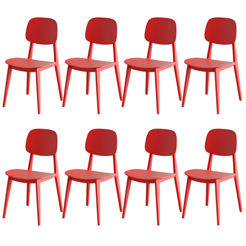 Scandinavian Open Back Side Chair Plastic Armless Dining Chairs