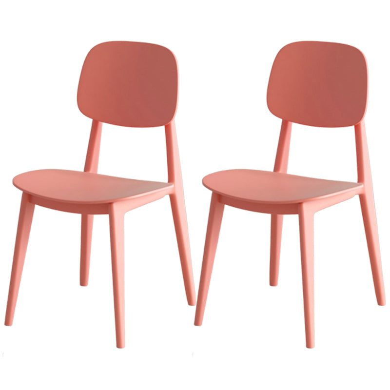 Scandinavian Open Back Side Chair Plastic Armless Dining Chairs