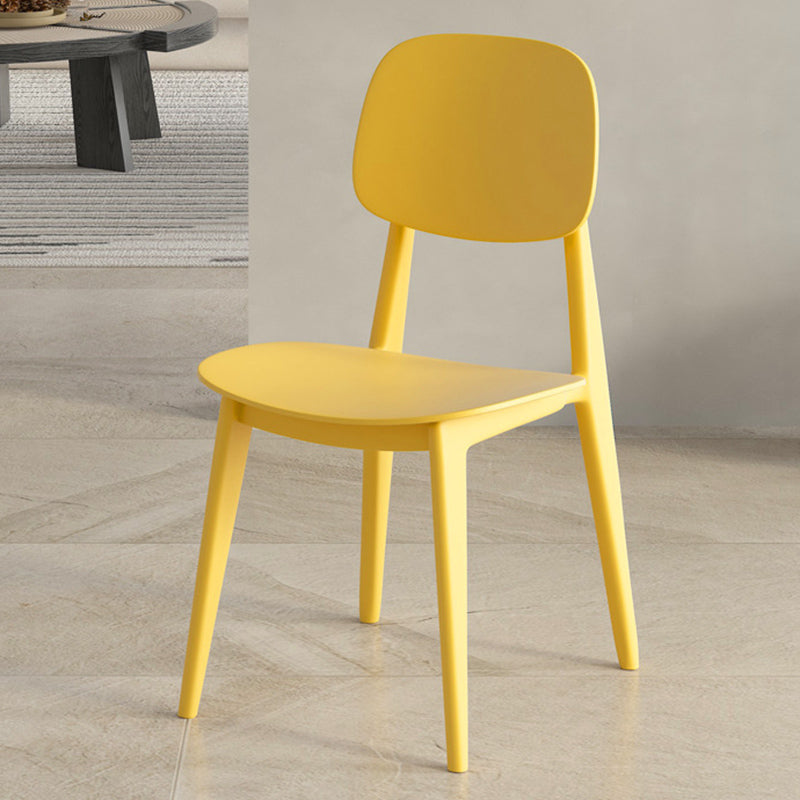 Scandinavian Open Back Side Chair Plastic Armless Dining Chairs