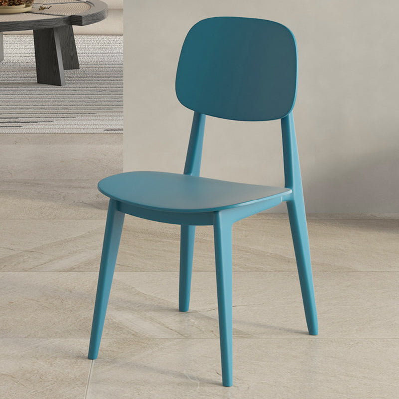 Scandinavian Open Back Side Chair Plastic Armless Dining Chairs