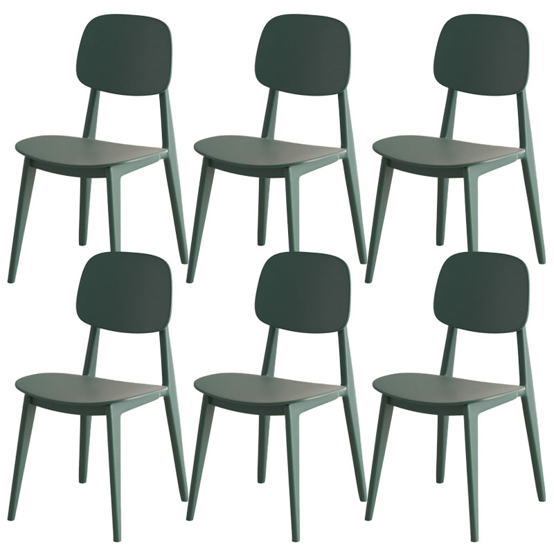Scandinavian Open Back Side Chair Plastic Armless Dining Chairs