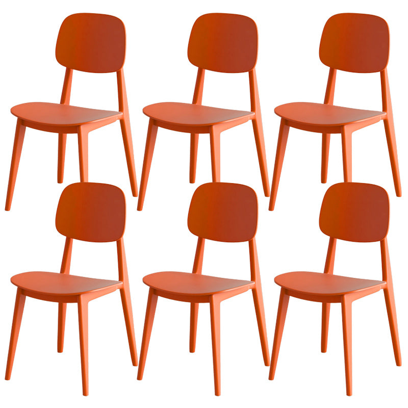 Scandinavian Open Back Side Chair Plastic Armless Dining Chairs
