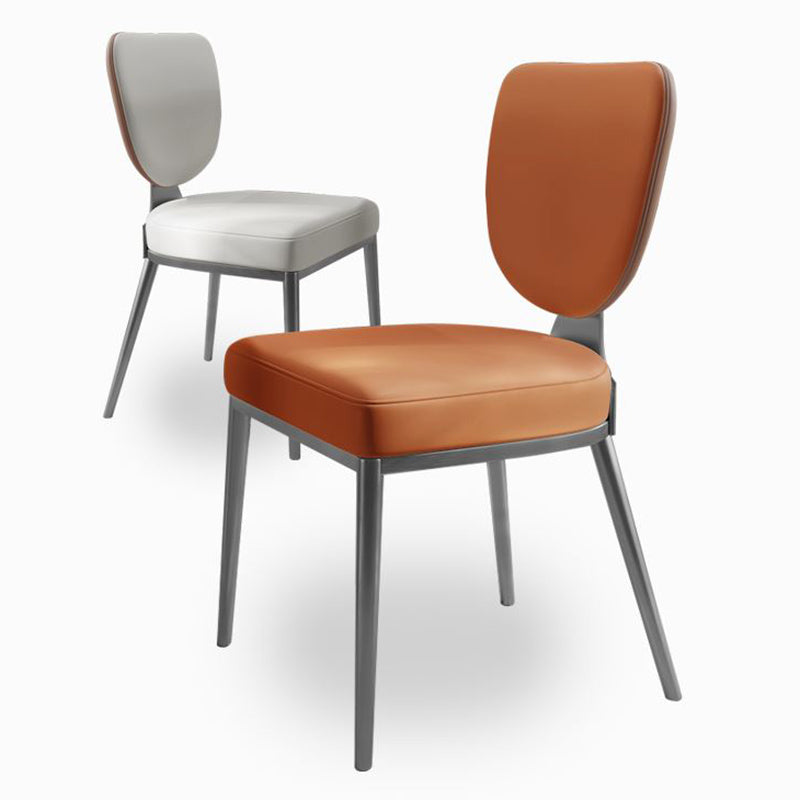 Glam King Louis Back Chair with Chrome Legs Faux Leather Matte Finish Dining Chair