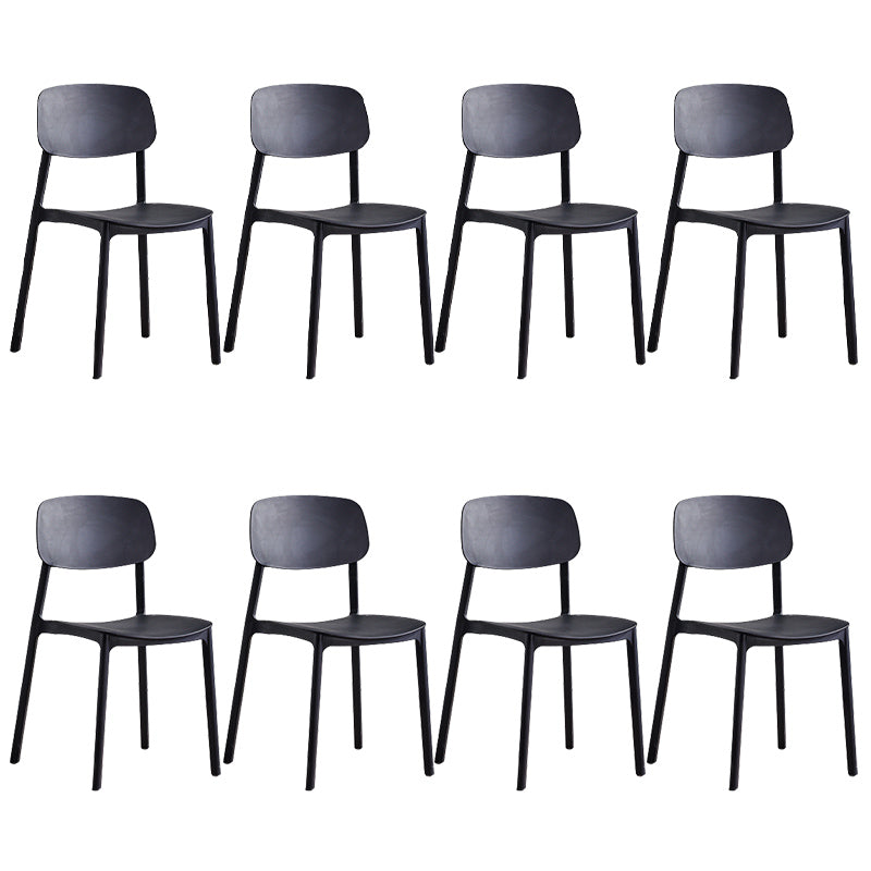 Stackable Plastic Dining Chairs Scandinavian Open Back Dining Side Chair