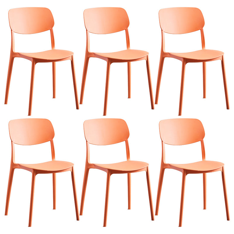 Stackable Plastic Dining Chairs Scandinavian Open Back Dining Side Chair