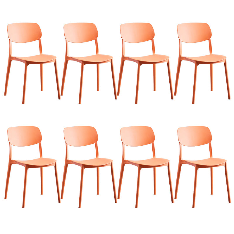Stackable Plastic Dining Chairs Scandinavian Open Back Dining Side Chair