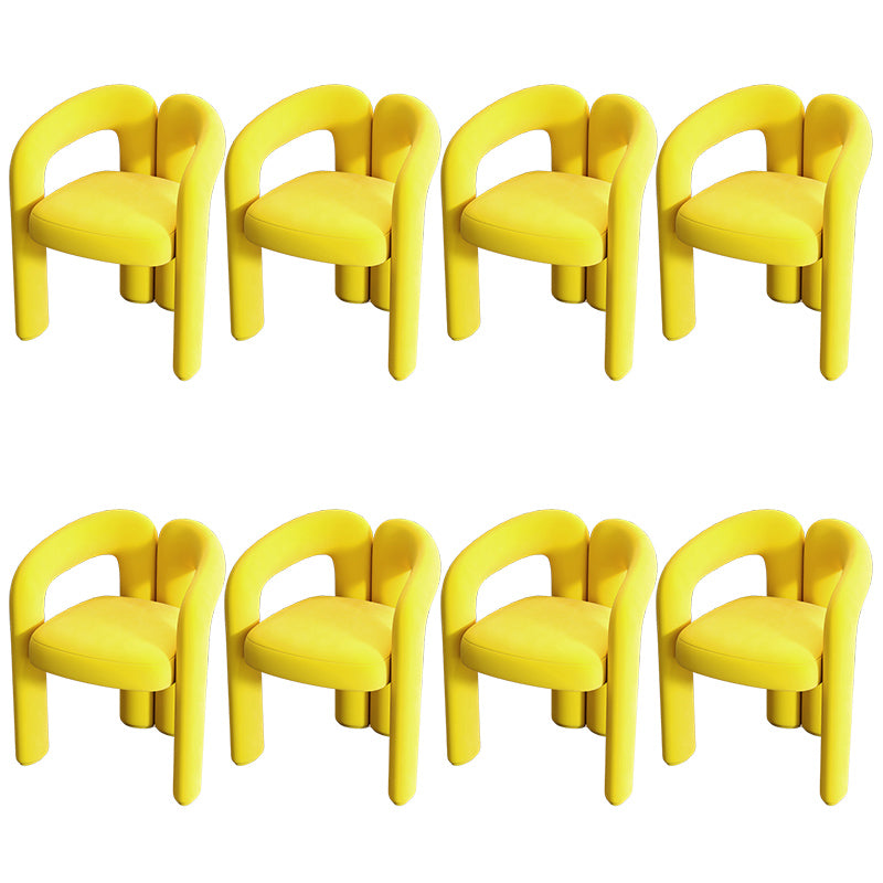 Modern Style Upholstered Dining Armchair Open Back Dining Arm Chair