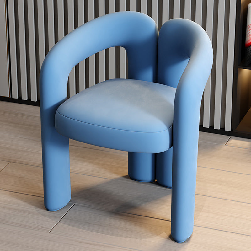Modern Style Upholstered Dining Armchair Open Back Dining Arm Chair