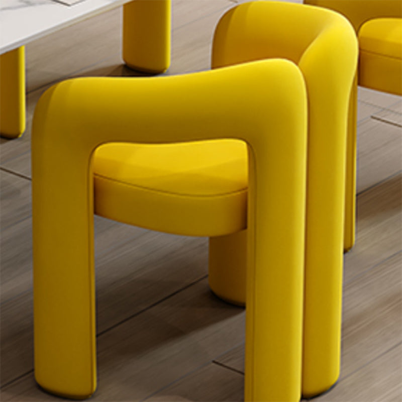 Modern Style Upholstered Dining Armchair Open Back Dining Arm Chair