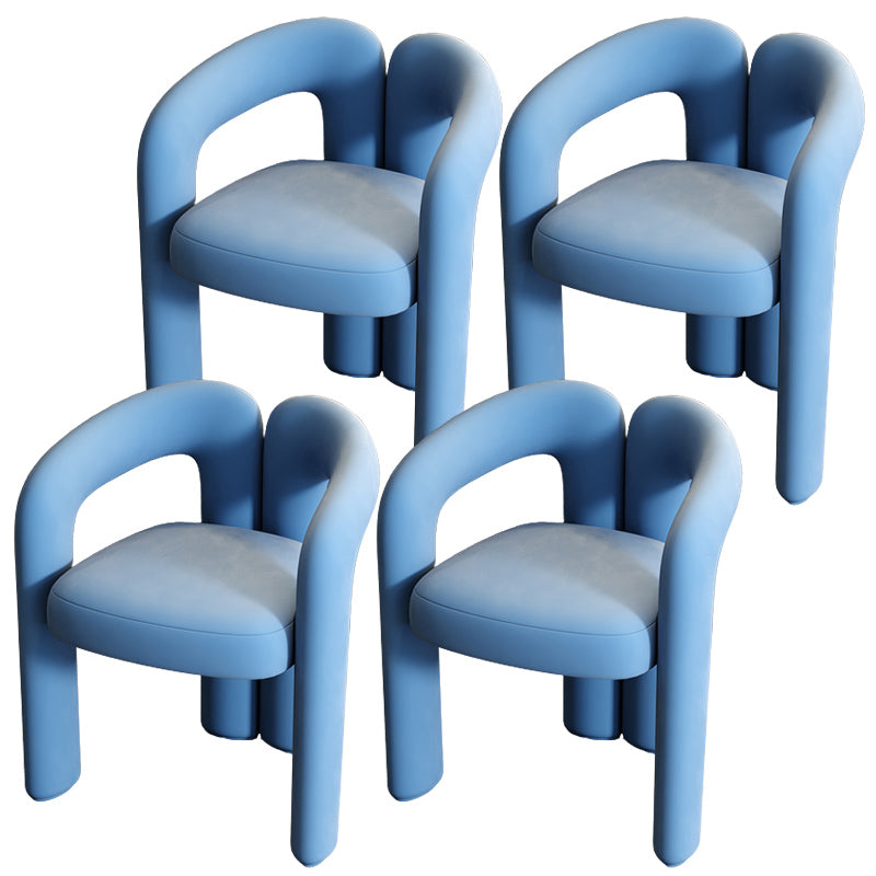 Modern Style Upholstered Dining Armchair Open Back Dining Arm Chair