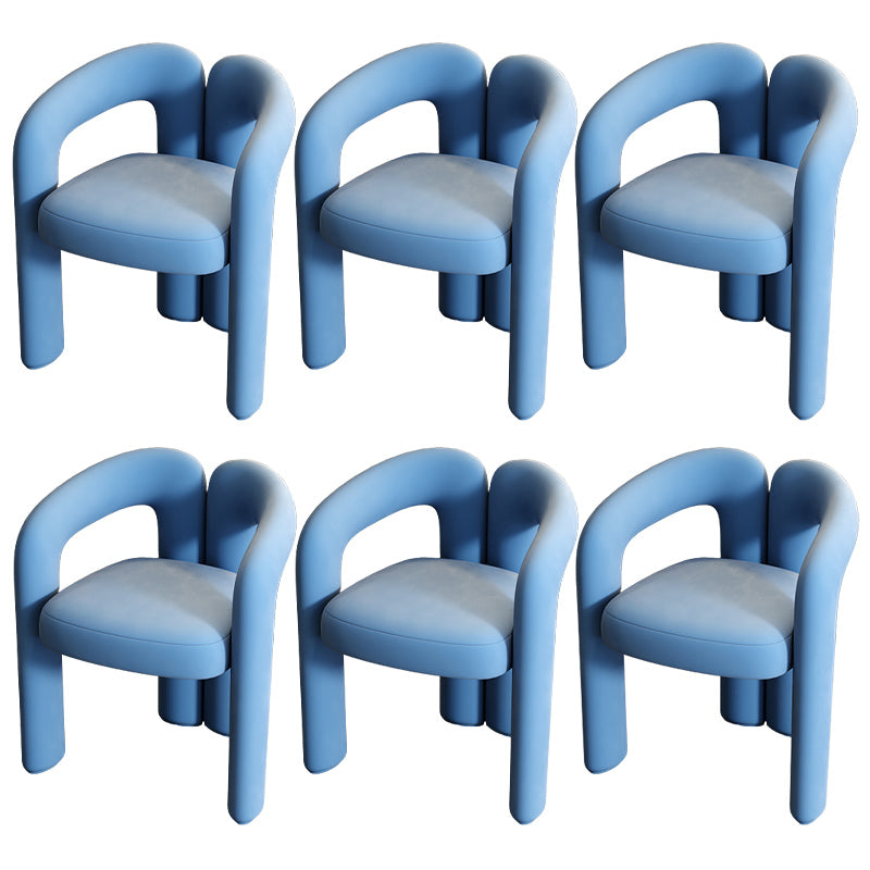 Modern Style Upholstered Dining Armchair Open Back Dining Arm Chair