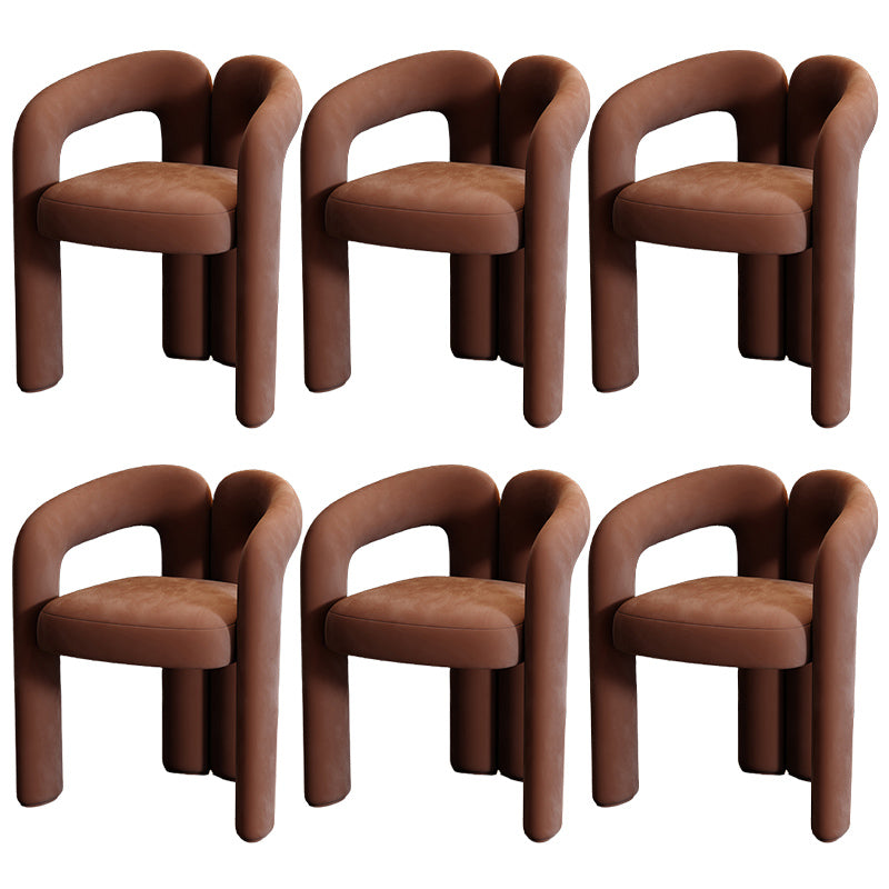 Modern Style Upholstered Dining Armchair Open Back Dining Arm Chair