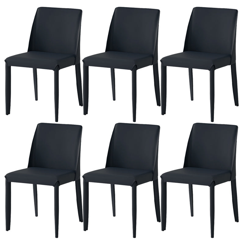 Faux Leather Armless Dining Chairs Contemporary Home Side Chair