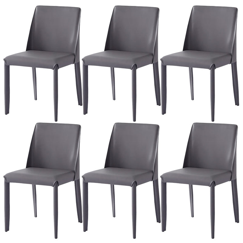 Faux Leather Armless Dining Chairs Contemporary Home Side Chair