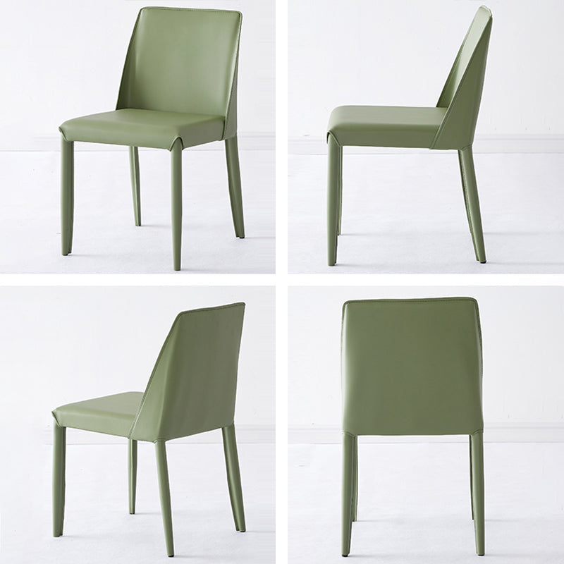 Faux Leather Armless Dining Chairs Contemporary Home Side Chair