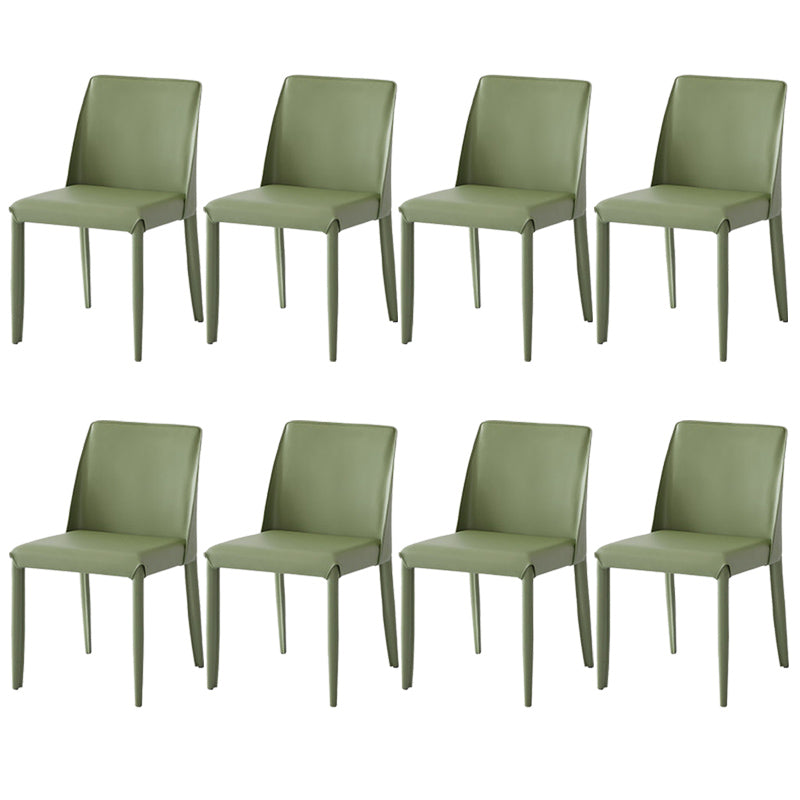Faux Leather Armless Dining Chairs Contemporary Home Side Chair