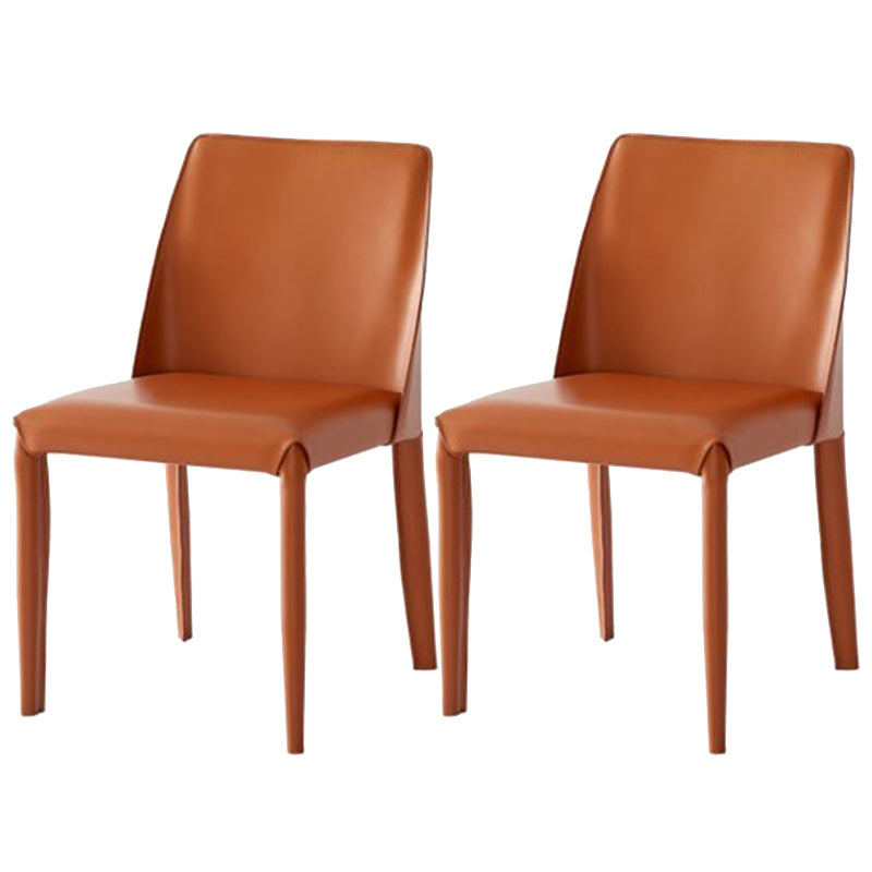 Faux Leather Armless Dining Chairs Contemporary Home Side Chair