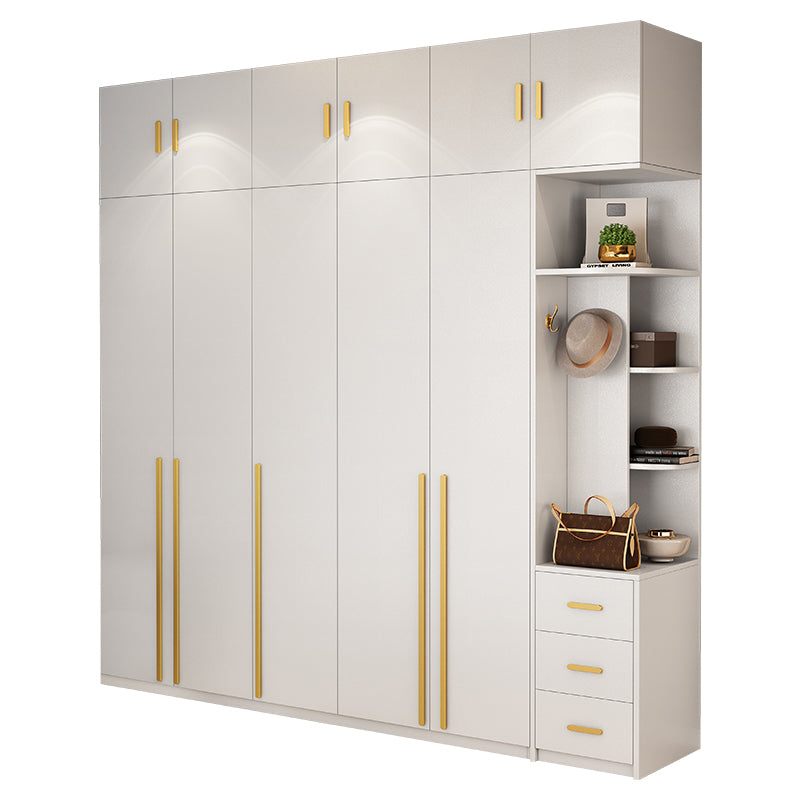 White Colour Wooden Wardrobe Contemporary Style Wardrobe Closet for Home
