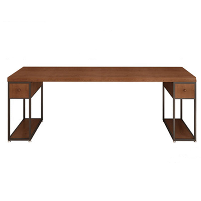 Contemporary Solid Wood Office Desk 30-inch H Computer Desk  in Brown
