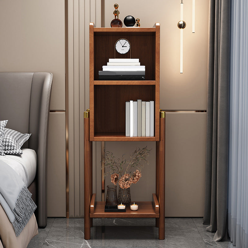 Modern Solid Wood Bookshelf Bookcase Closed Back for Living Room 9.5"W X 39.5"