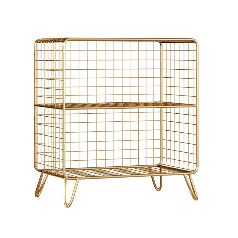 Glam Metal Bookshelf Standard Shelf Bookshelf for Home Office