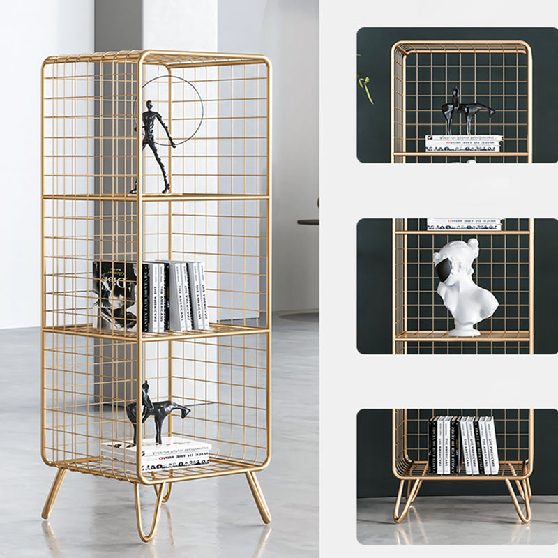 Glam Metal Bookshelf Standard Shelf Bookshelf for Home Office