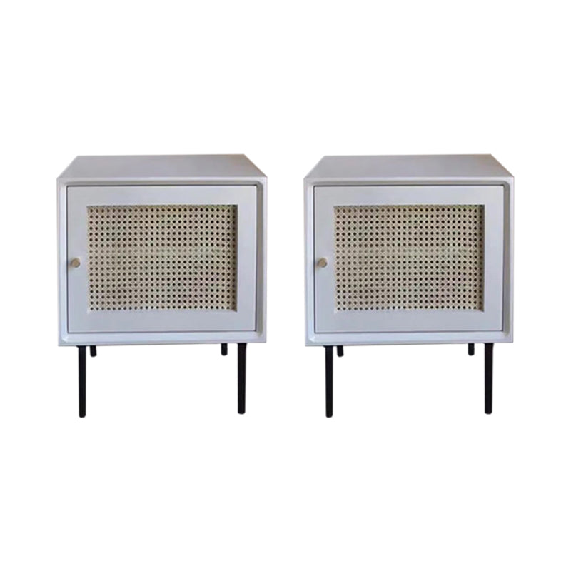 Solid Wood Bed Nightstand Contemporary Night Table with Cabinets