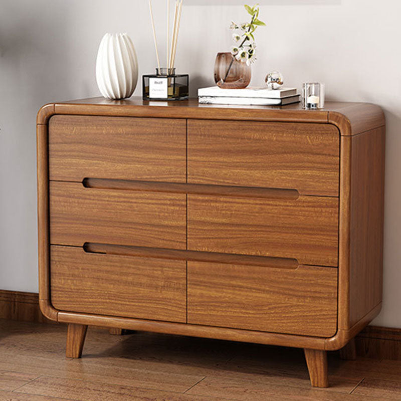 Contemporary Wooden Storage Chest Home Chest in Brown with Drawers