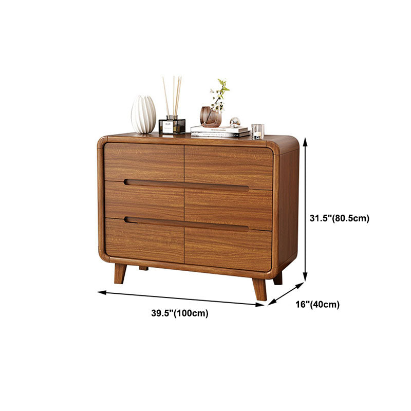 Contemporary Wooden Storage Chest Home Chest in Brown with Drawers