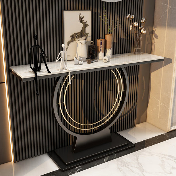 31.5-inch Tall Console Table Scratch Resistant Stone Accent Table for Hall