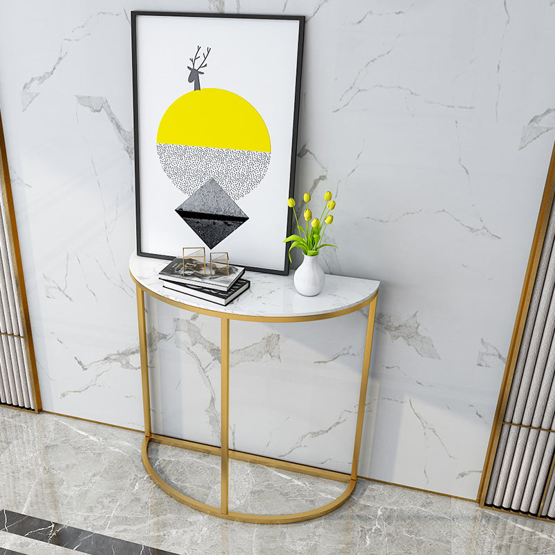 Glam Half Moon Console Accent Table Antique Finish Sofa Console Table