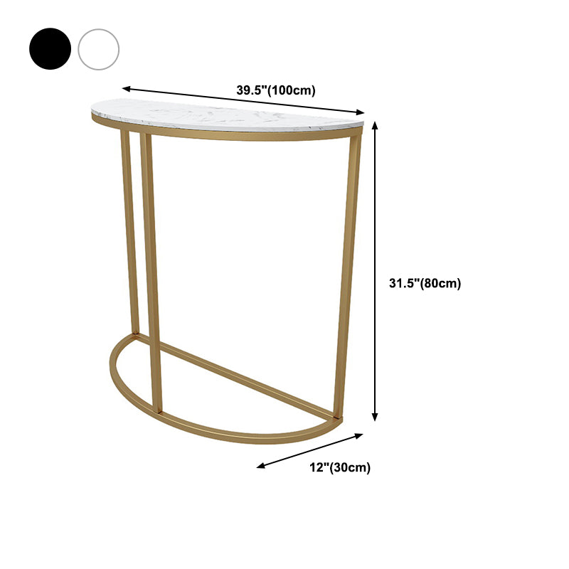 Glam Half Moon Console Accent Table Antique Finish Sofa Console Table